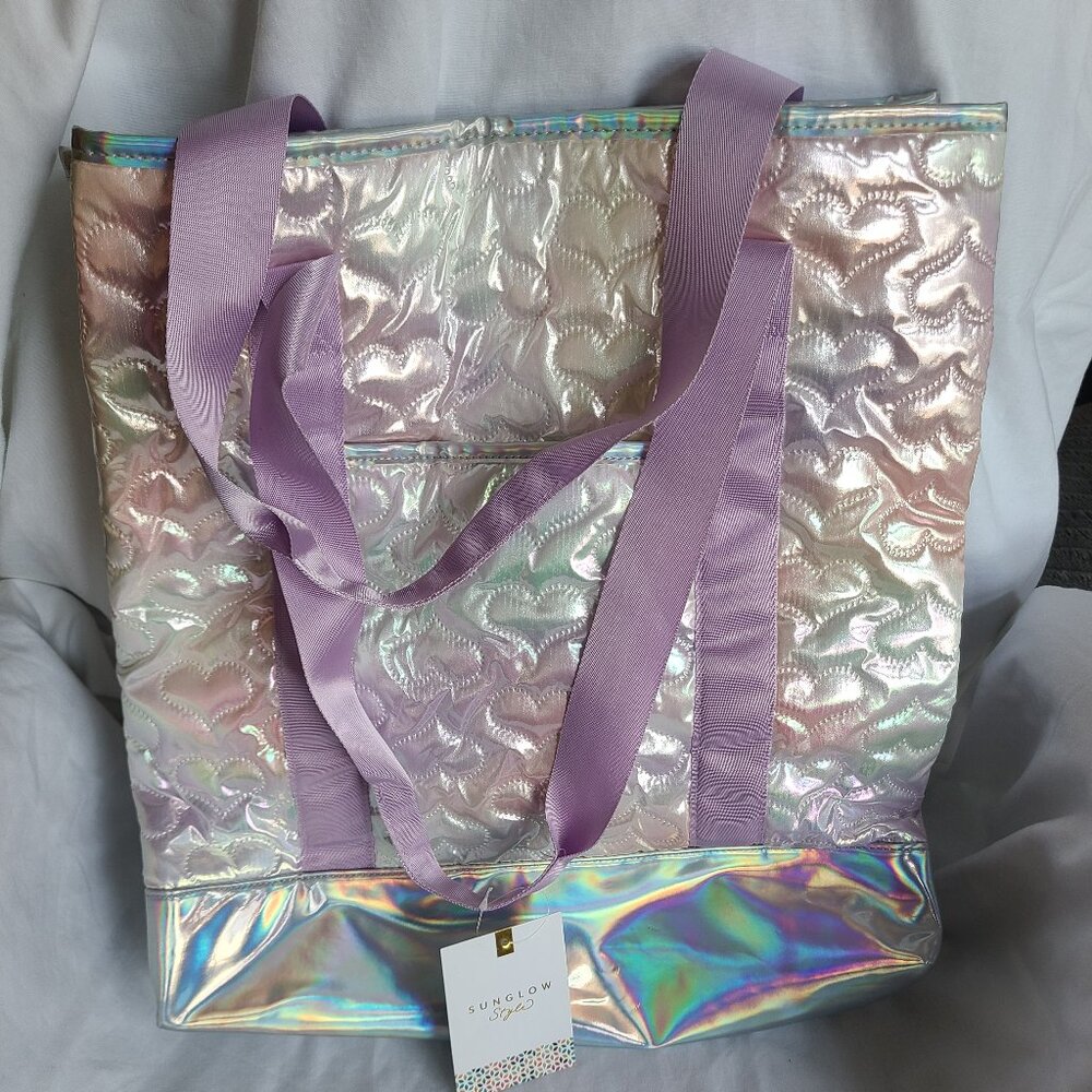 NWT Sunglow Beach tote, "mermaid" colors